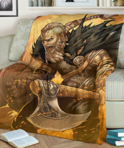 Viking Blanket Viking Ragnar Lothbrok Sherpa Fleece Blanket Gifts for Viking Lovers