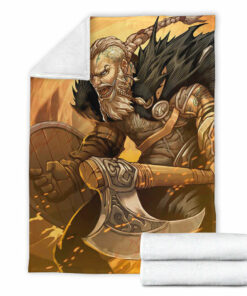 Viking Blanket Viking Ragnar Lothbrok Sherpa Fleece Blanket Gifts for Viking Lovers