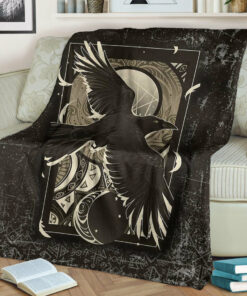 Viking Blanket Viking Raven Celtic Sun and Moon Sherpa Fleece Blanket Gifts for Viking Lovers