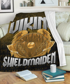 Viking Blanket Viking ShieldMaiden Sherpa Fleece Blanket
