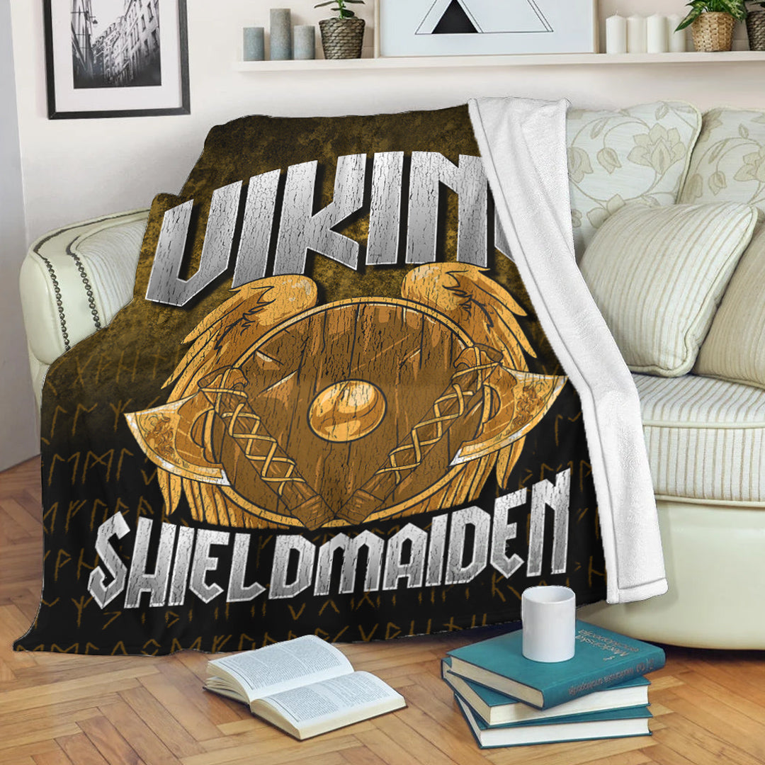 Viking Blanket Viking ShieldMaiden Sherpa Fleece Blanket