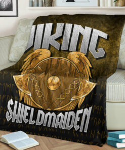 Viking Blanket Viking ShieldMaiden Sherpa Fleece Blanket