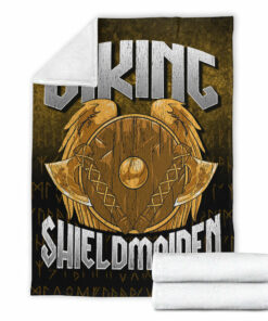 Viking Blanket Viking ShieldMaiden Sherpa Fleece Blanket