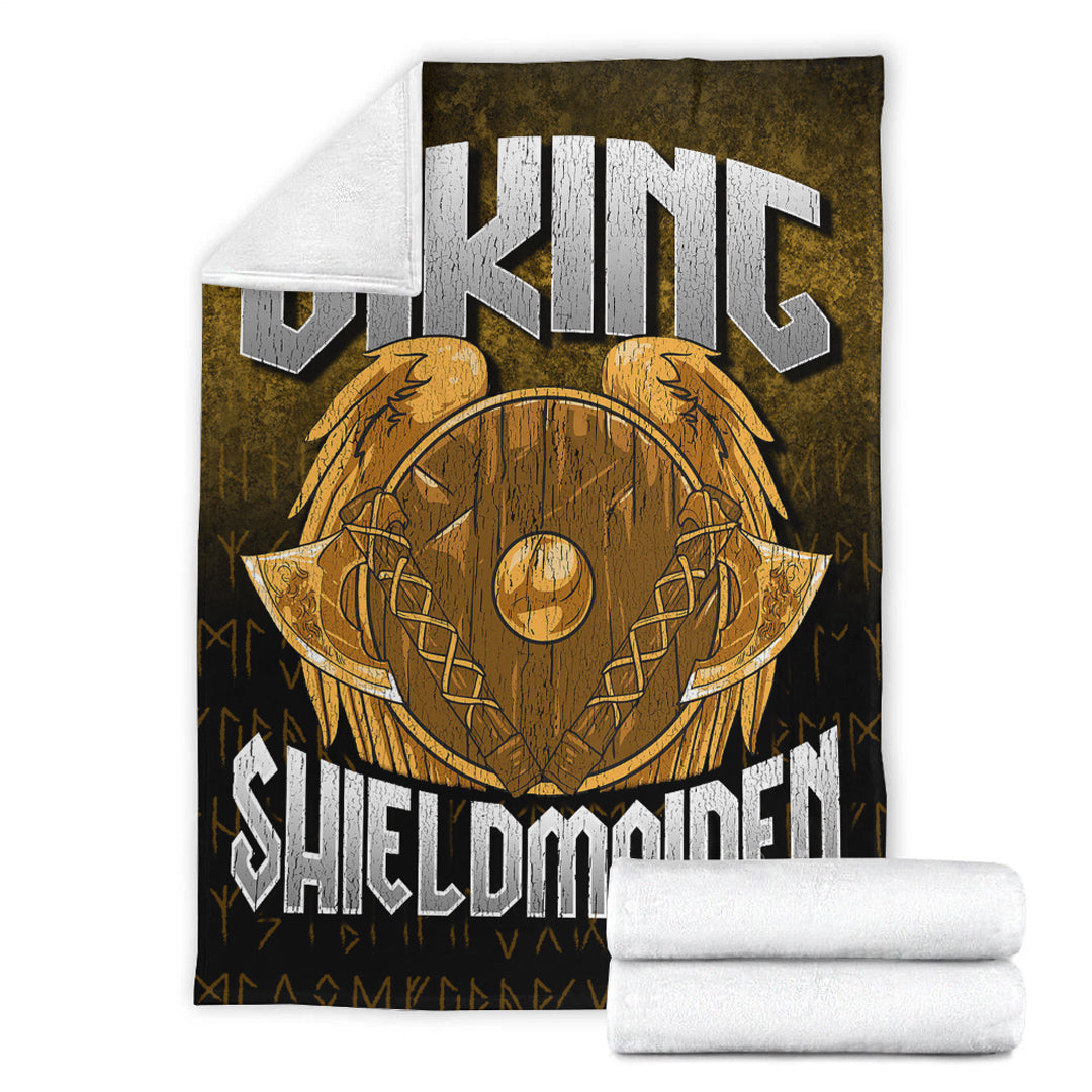 Viking Blanket Viking ShieldMaiden Sherpa Fleece Blanket
