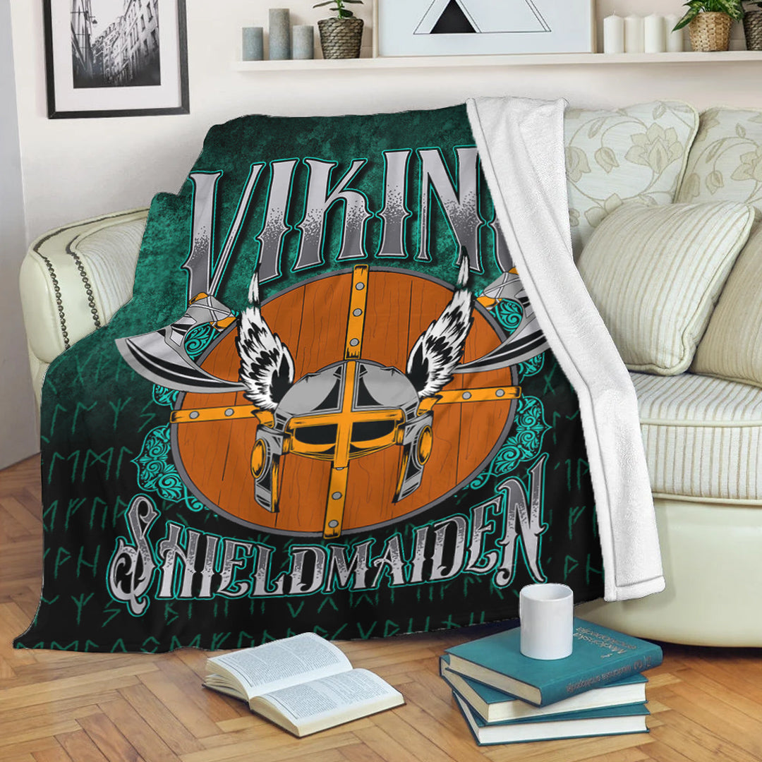 Viking Blanket Viking ShieldMaiden Sherpa Fleece Blanket Gifts for Viking Lovers