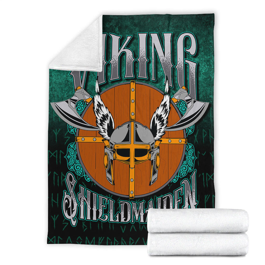 Viking Blanket Viking ShieldMaiden Sherpa Fleece Blanket Gifts for Viking Lovers