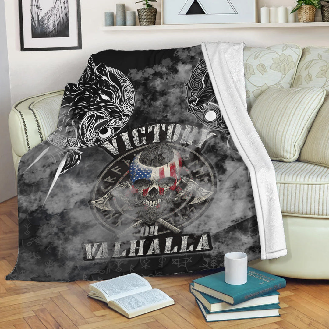 Viking Blanket Viking Skol and Hati American Sherpa Fleece Blanket Gifts for Viking Lovers