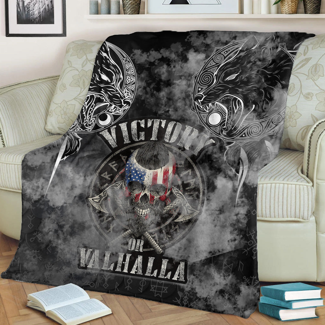 Viking Blanket Viking Skol and Hati American Sherpa Fleece Blanket Gifts for Viking Lovers