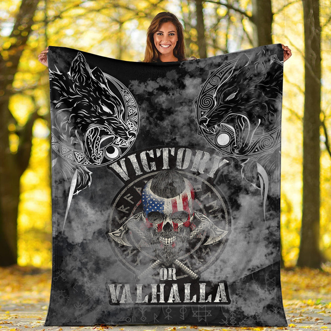 Viking Blanket Viking Skol and Hati American Sherpa Fleece Blanket Gifts for Viking Lovers