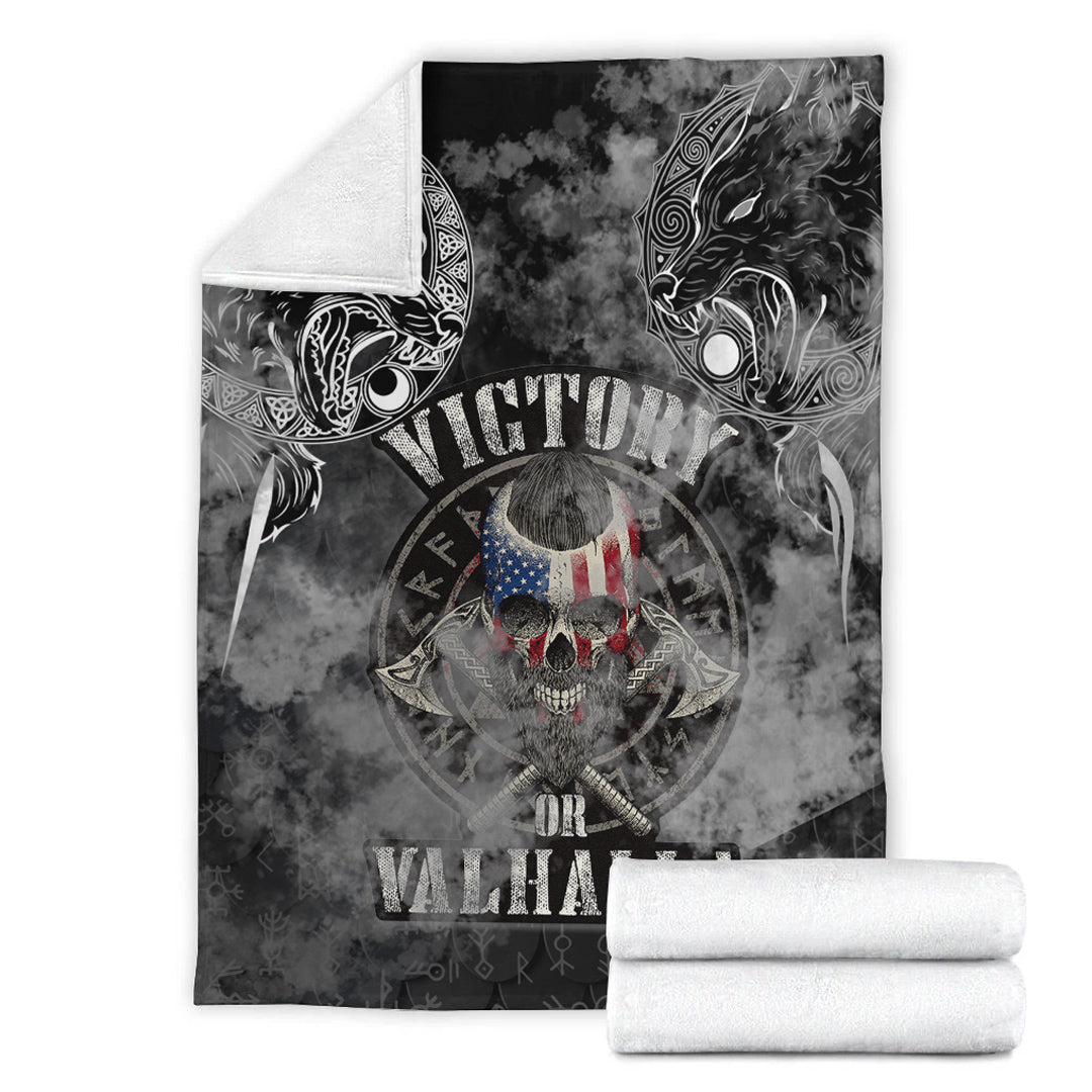 Viking Blanket Viking Skol and Hati American Sherpa Fleece Blanket Gifts for Viking Lovers