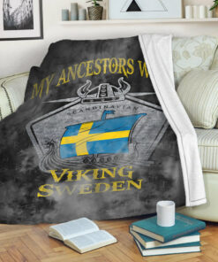 Viking Blanket Viking Sweden Drakka Scandinavian Sherpa Fleece Blanket Gifts for Viking Lovers