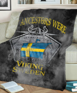 Viking Blanket Viking Sweden Drakka Scandinavian Sherpa Fleece Blanket Gifts for Viking Lovers