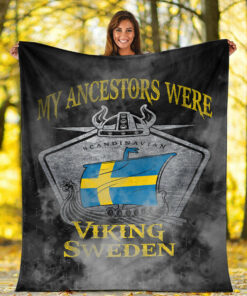 Viking Blanket Viking Sweden Drakka Scandinavian Sherpa Fleece Blanket Gifts for Viking Lovers