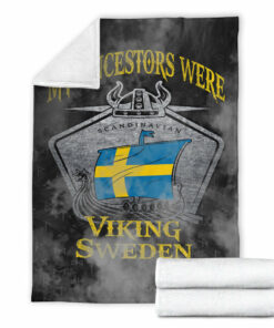 Viking Blanket Viking Sweden Drakka Scandinavian Sherpa Fleece Blanket Gifts for Viking Lovers