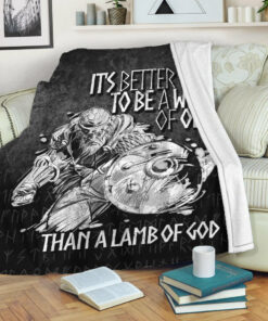 Viking Blanket Viking Valhalla Odin It'S Better To Be A Wolf Sherpa Fleece Blanket Gifts for Viking Lovers