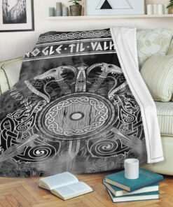 Viking Blanket Viking Valknut Celtic Sherpa Fleece Blanket Gifts for Viking Lovers