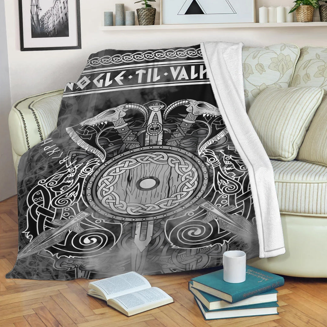 Viking Blanket Viking Valknut Celtic Sherpa Fleece Blanket Gifts for Viking Lovers