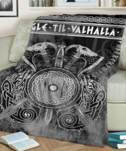 Viking Blanket Viking Valknut Celtic Sherpa Fleece Blanket Gifts for Viking Lovers