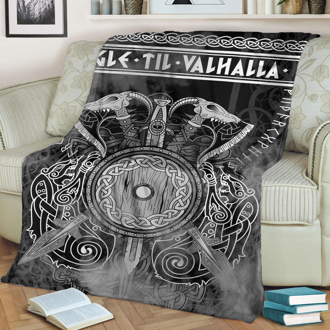 Viking Blanket Viking Valknut Celtic Sherpa Fleece Blanket Gifts for Viking Lovers