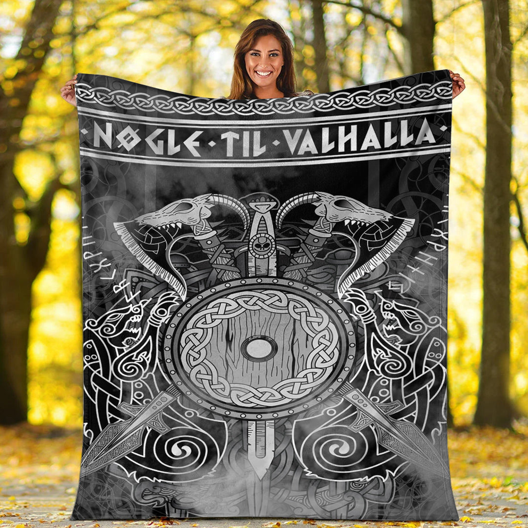 Viking Blanket Viking Valknut Celtic Sherpa Fleece Blanket Gifts for Viking Lovers
