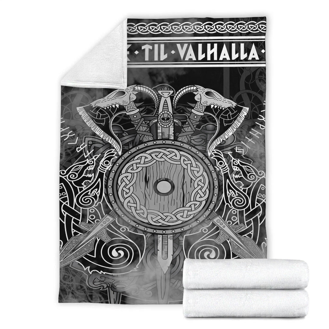 Viking Blanket Viking Valknut Celtic Sherpa Fleece Blanket Gifts for Viking Lovers