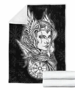 Viking Blanket Viking Valkyrie Sherpa Fleece Blanket Gifts for Viking Lovers