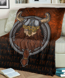 Viking Blanket Viking Warrior Odin Valhalla Sherpa Fleece Blanket Gifts for Viking Lovers