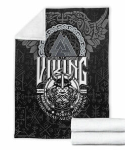 Viking Blanket Viking Warrior Valknut Sherpa Fleece Blanket Gifts for Viking Lovers