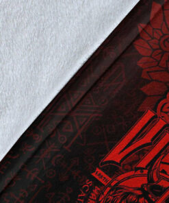 Viking Blanket Viking Warriors Valknut Red Sherpa Fleece Blanket Gifts for Viking Lovers