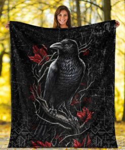 Viking Blanket Viking on a Tree Branch Sherpa Fleece Blanket Gifts for Viking Lovers