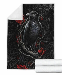 Viking Blanket Viking on a Tree Branch Sherpa Fleece Blanket Gifts for Viking Lovers