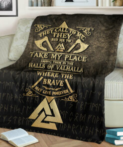 Viking Blanket Vikings Hall of Valhalla Sherpa Fleece Blanket Gifts for Viking Lovers
