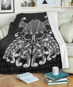 Viking Blanket Vikings Odin Valhalla Sherpa Fleece Blanket Gifts for Viking Lovers