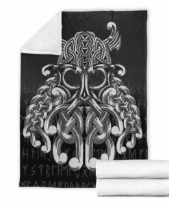 Viking Blanket Vikings Odin Valhalla Sherpa Fleece Blanket Gifts for Viking Lovers