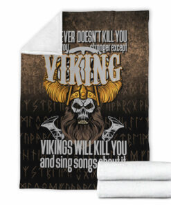 Viking Blanket Vikings Will Kill You Sherpa Fleece Blanket Gifts for Viking Lovers