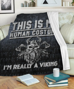 Viking Blanket VikingsVictory orValhalla Sherpa Fleece Blanket Gifts for Viking Lovers