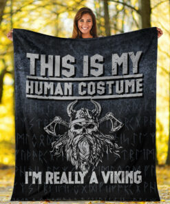 Viking Blanket VikingsVictory orValhalla Sherpa Fleece Blanket Gifts for Viking Lovers