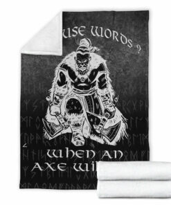 Viking Blanket Why Use Words When An Axe Will Do Sherpa Fleece Blanket Gift