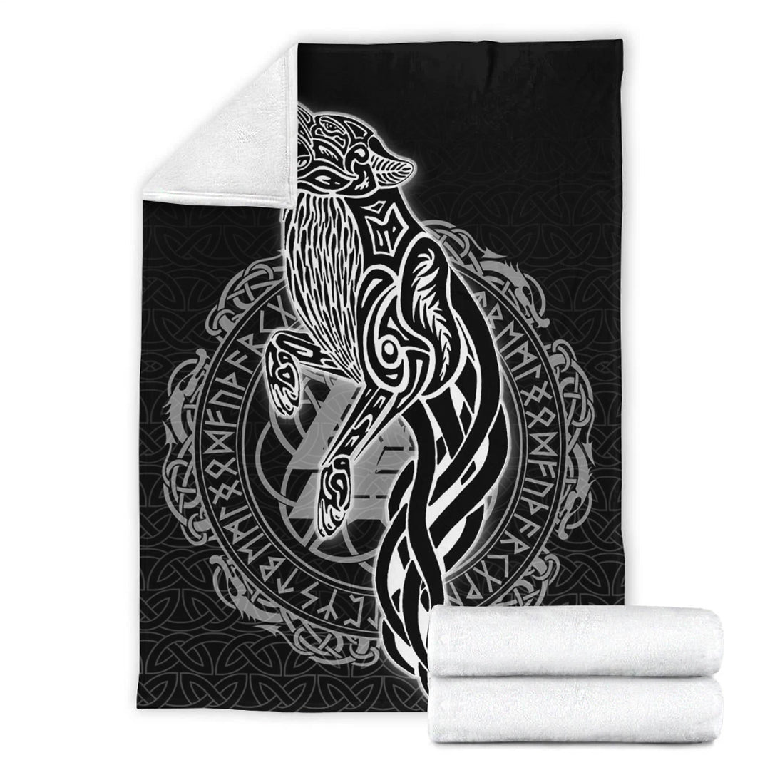 Viking Blanket Wolf Viking Sherpa Fleece Blanket Gifts for Viking Lovers