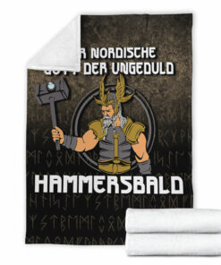 Viking Der Nordische Gott Der Ungeduld Hammersbald Sherpa Fleece Blanket Gifts for Viking Lovers
