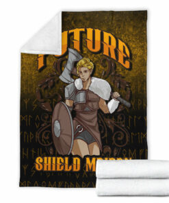 Viking Future Shield Maiden Sherpa Fleece Blanket Gifts for Viking Lovers