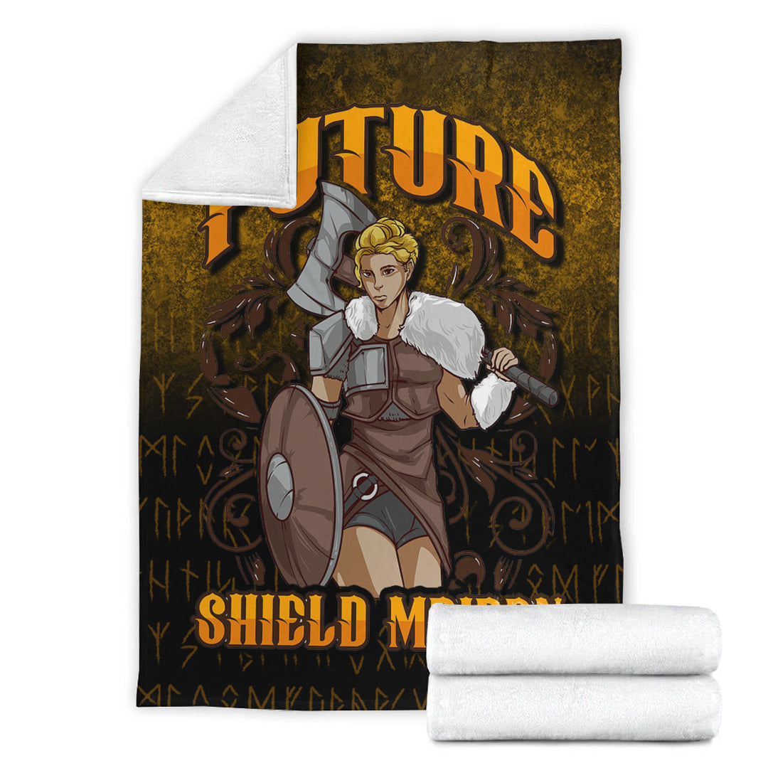 Viking Future Shield Maiden Sherpa Fleece Blanket Gifts for Viking Lovers