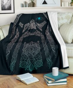 Viking OdinWotan Sherpa Fleece Blanket Gifts for Viking Lovers