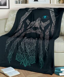 Viking OdinWotan Sherpa Fleece Blanket Gifts for Viking Lovers
