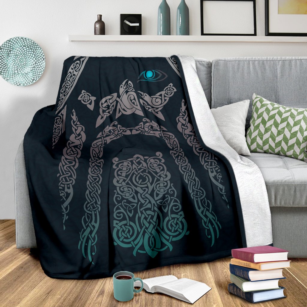 Viking OdinWotan Sherpa Fleece Blanket Gifts for Viking Lovers