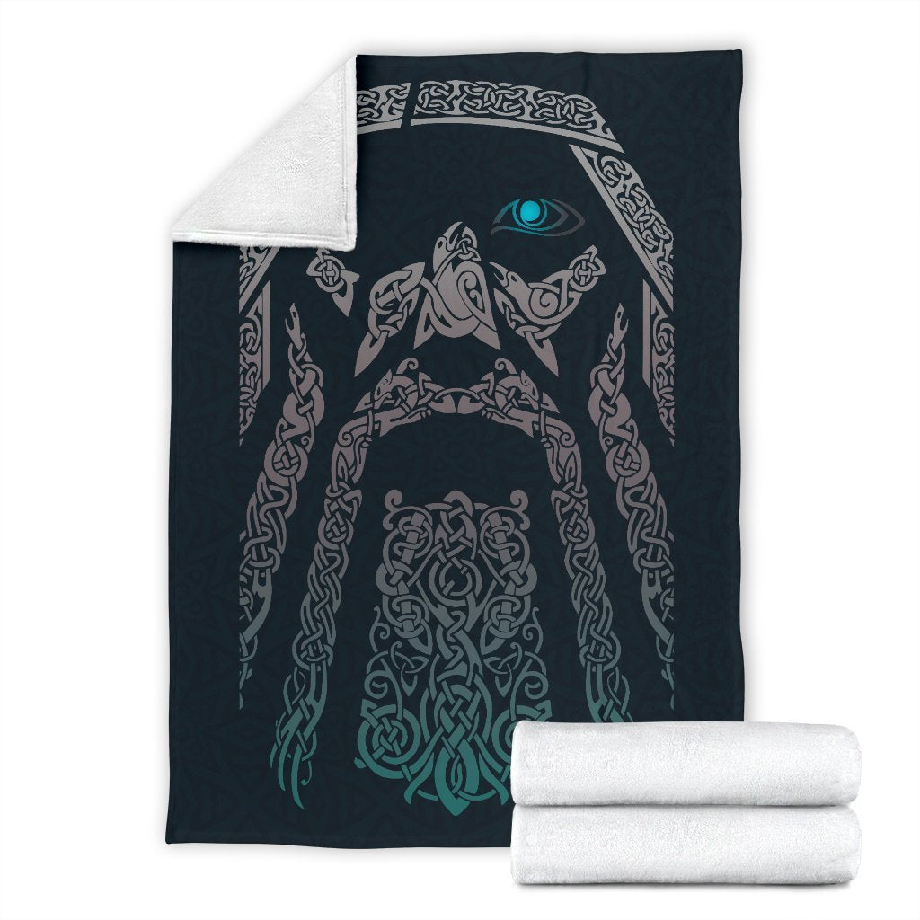 Viking OdinWotan Sherpa Fleece Blanket Gifts for Viking Lovers