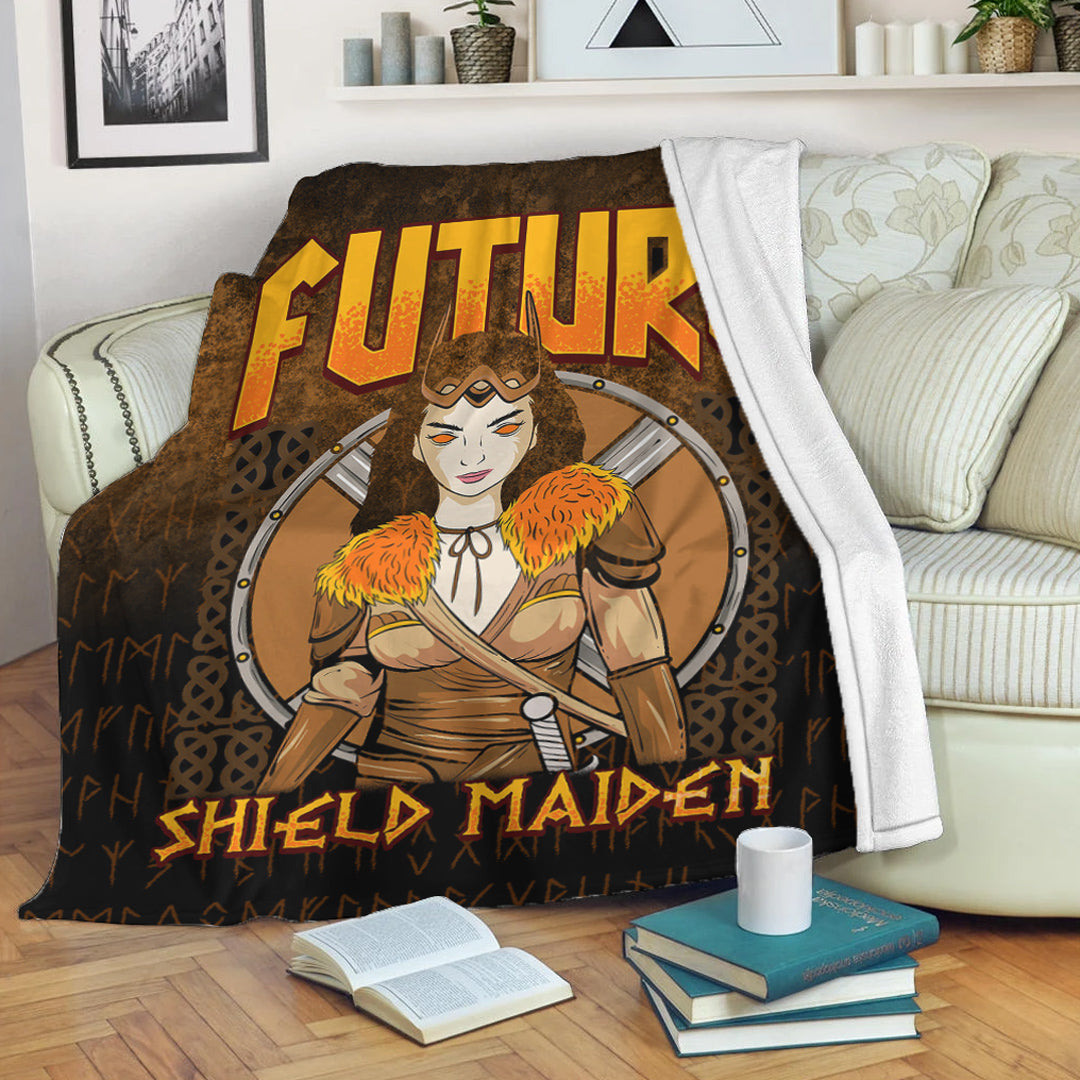 Viking ShieldMaiden Sherpa Fleece Blanket Gifts for Viking Lovers