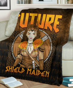 Viking ShieldMaiden Sherpa Fleece Blanket Gifts for Viking Lovers