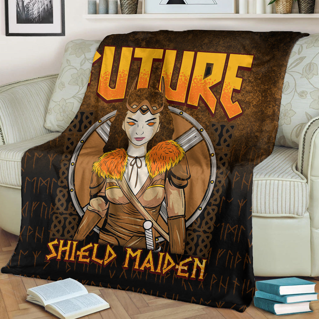 Viking ShieldMaiden Sherpa Fleece Blanket Gifts for Viking Lovers