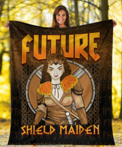 Viking ShieldMaiden Sherpa Fleece Blanket Gifts for Viking Lovers